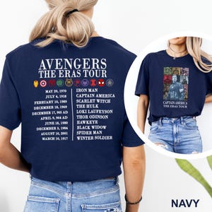 Avengers The Eras Tour Shirt Marvel Super Heroes Two Sided Shirt Captain America Ironman Tee, The Hulk Shirt, Spider-Man Eras Shirt 372477 image 7