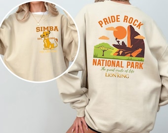 Disney Lion King Sweatshirt, Double Side Lion King Hoodie, Lion King Characters Hoodie, Mufasa Simba Shenzi Zazu Timon Crewneck 372006