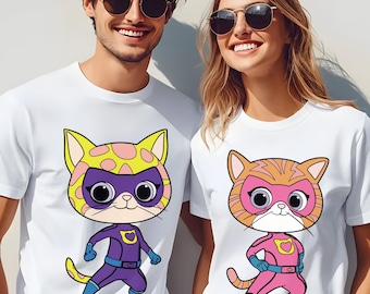 Camiseta Disney Super Kitties, camiseta de Buddy Bitsy Ginny Sparks Super Kitties Cat, camiseta a juego de Super Kitties para niñas, camiseta de cumpleaños para niñas 373564