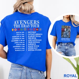 Avengers The Eras Tour Shirt Marvel Super Heroes Two Sided Shirt Captain America Ironman Tee, The Hulk Shirt, Spider-Man Eras Shirt 372477 image 15