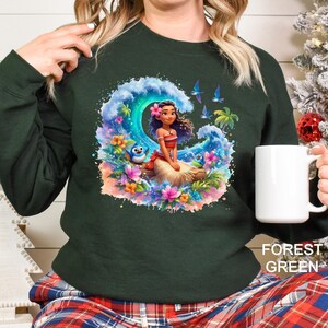 Sudadera de Moana 2, sudadera con capucha de Moana 2 de Disney, sudadera con capucha de viaje a la isla de Moana, sudadera con capucha de la princesa Moana, sudadera con cuello redondo de Disney Magic World 371955 imagen 4