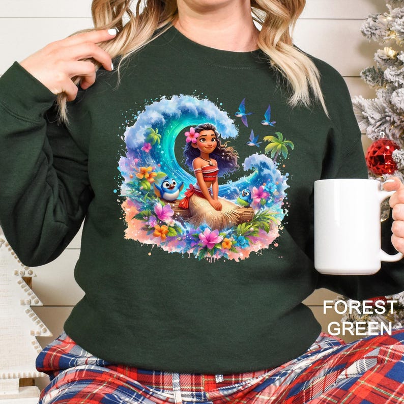 Sudadera de Moana 2, sudadera con capucha de Moana 2 de Disney, sudadera con capucha de viaje a la isla de Moana, sudadera con capucha de la princesa Moana, sudadera con cuello redondo de Disney Magic World 371955 imagen 4