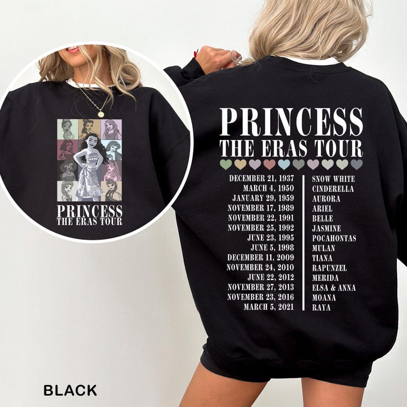 Sudadera Princesa Moana Eras Sudadera Regalo Princesa Disney Sudadera Princesa Eras Tour Disney Sudadera con capucha Viaje Familiar Princesa Cuello Redondo 372325 imagen 4