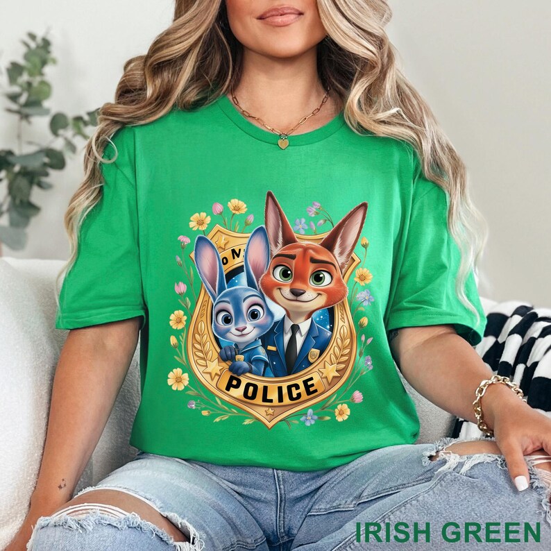 Chemise avec insigne de police Zootopia, chemise Judy Hopps, chemise Nick Wilde, chemise Disney Welcome To Zootopia, t-shirt police Zootopia 373856 image 7