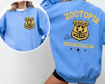Zootopia Police Department Sweatshirt, Disney Zootropolis  Hoodie, Zootopia Police Badge Gift Crewneck 374664