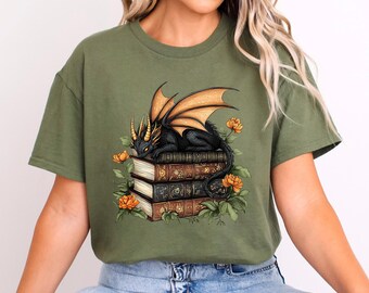 Bookworm Dragon Shirt, Fantasy Reader Tee, Book Lover Shirt, Dragon Book Tee, Reading Club Shirt, Literary Gift Shirt, Bookish Tee 374614