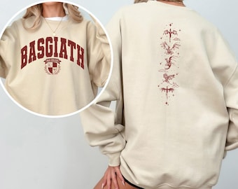 Basgiath War College Sweatshirt Fourth Wing Double Sided Sweatshirt Dragon Riders Hoodie Fourth Wing Crewneck Bookish Gift Hoodie 374304