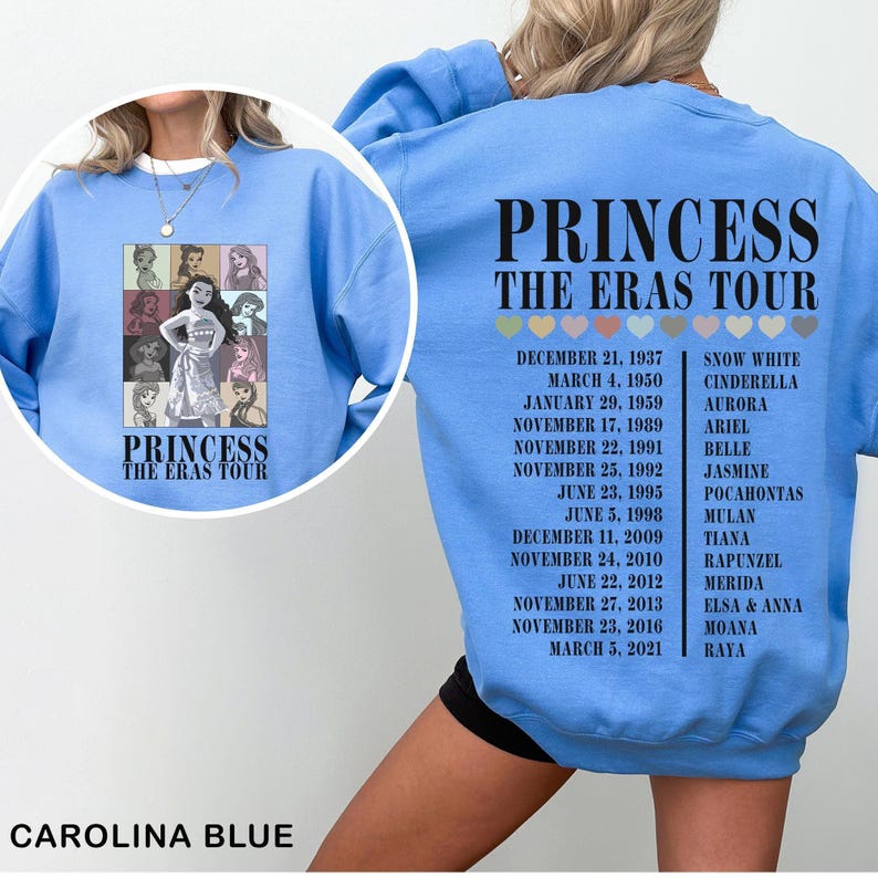 Sudadera Princesa Moana Eras Sudadera Regalo Princesa Disney Sudadera Princesa Eras Tour Disney Sudadera con capucha Viaje Familiar Princesa Cuello Redondo 372325 imagen 1