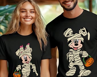 Mickey & Minnie Mummy Shirt Couple Mummy Shirt Mickey and Minnie Halloween Tee Disney Halloween Gift Shirt Funny Kids Halloween Shirt 373596