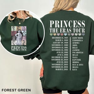Sudadera Princesa Moana Eras Sudadera Regalo Princesa Disney Sudadera Princesa Eras Tour Disney Sudadera con capucha Viaje Familiar Princesa Cuello Redondo 372325 imagen 5