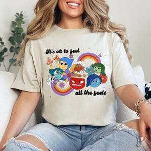 Pixar Inside Out 2 Shirt, It&#39;S Okay To Feel All The Feels, Inside Out Shirt, Pixar Inside Out Shirts, Inside Out Feelings Gift Shirt, 372336