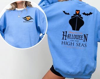 Sudadera de crucero Disney Halloween en alta mar. Sudadera con capucha para crucero familiar espeluznante. Sudadera de cuello redondo para crucero de terror. 374027