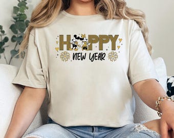 Mickey Minnie Fireworks Happy New Year Shirt Disney New Year Matching Shirts New Year's Disney Festive Party Shirt Happy New Year Tee 374075