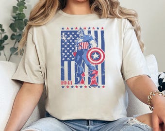 Disney Captain America Shirt Marvel Super Soldier Shirt Superhero Avengers Shirt,Avengers Captain America Shirt Disney Marvel Shirt 372471
