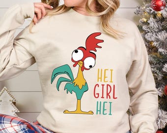 Hei Girl Hei Moana Hei Sweatshirt Princess Moana Crewneck,Autumn Cozy Sweatshirt, Moana 2 Movie Family Hoodie, 372359