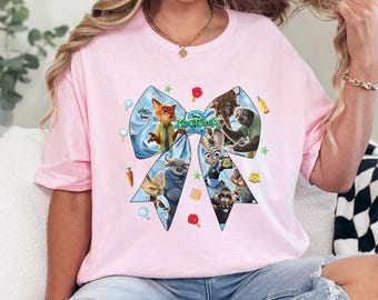 Zootopia 2 Coquette Bow Shirt Zootopia 2 Disney Girls Trip Shirt Coquette Disney Zootopia Characters Shirt, Disney Zootopia 2 Tee 374534