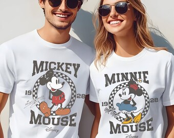 Vintage Mickey & Minnie Shirt, Mickey Minnie Matching Shirt  Disney Family Trip Shirt, Disney Couple Shirt, Disney Vacation Shirt, 372136