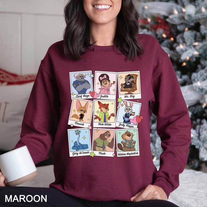 Disney Zootopia 2 Polaroids Sweatshirt, Walt Disney World Sweatshirt, Zootopia Characters Hoodie, Disneyland Zootopia Crewneck 374530 bild 5