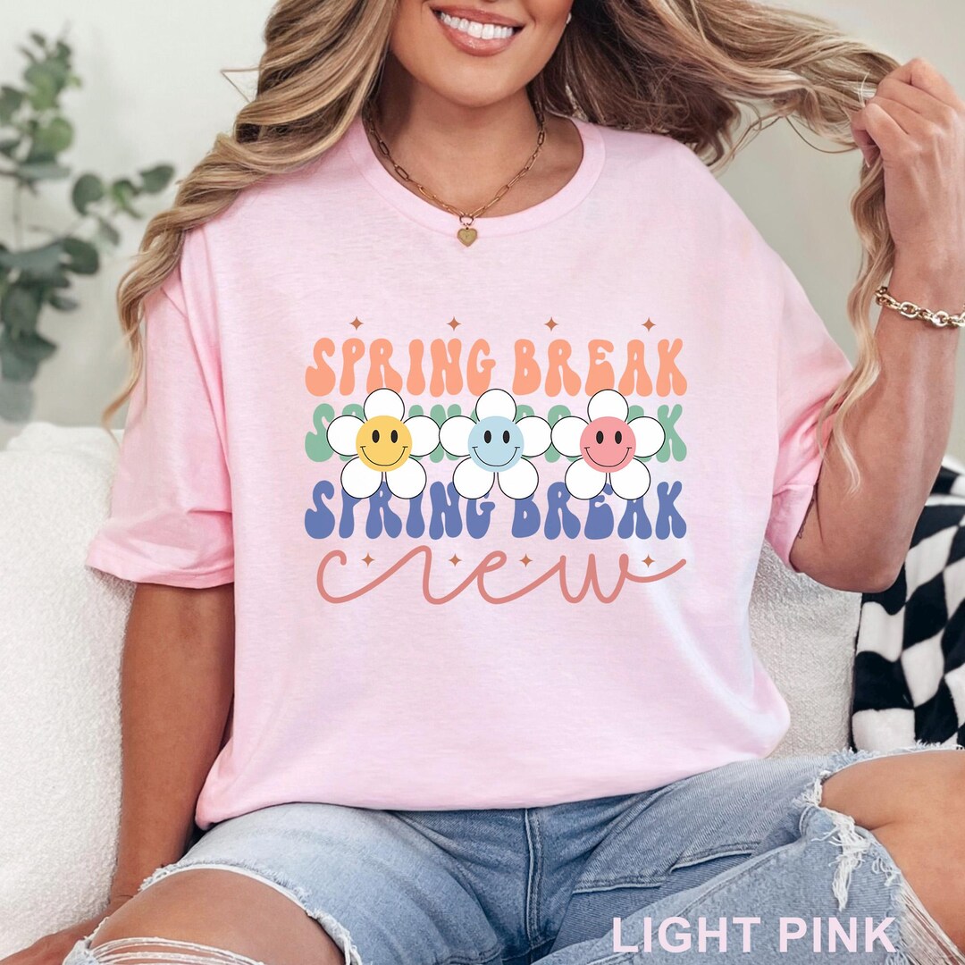 Spring Break Roupa Floral Spring Break Crew Shirt, Custom Family Vacation Shirt, Spring ...