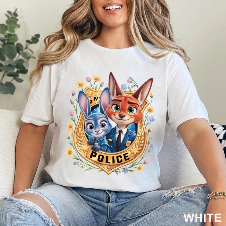 Chemise avec insigne de police Zootopia, chemise Judy Hopps, chemise Nick Wilde, chemise Disney Welcome To Zootopia, t-shirt police Zootopia 373856 image 17