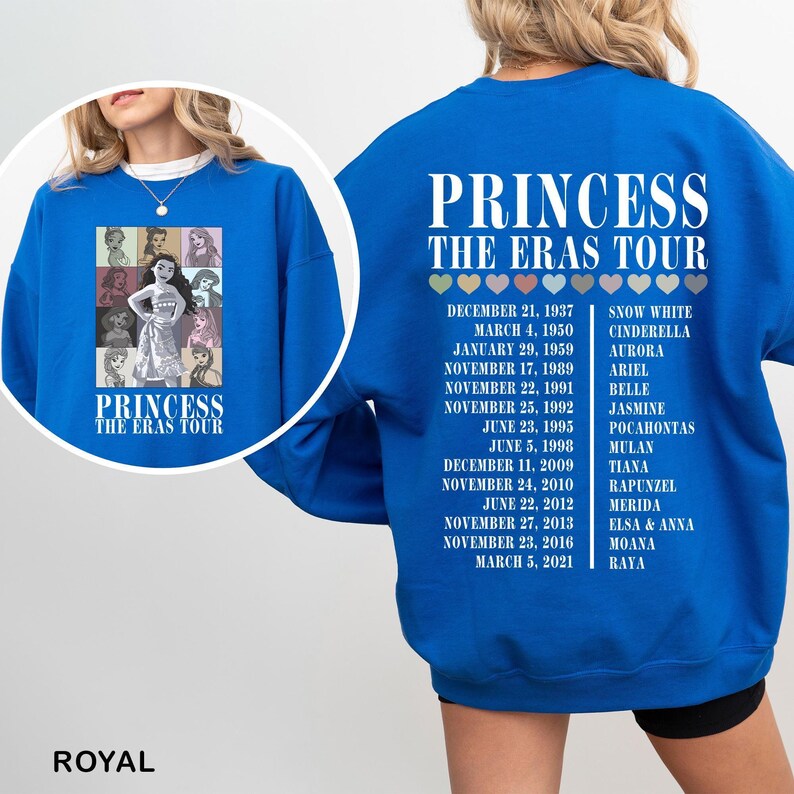 Sudadera Princesa Moana Eras Sudadera Regalo Princesa Disney Sudadera Princesa Eras Tour Disney Sudadera con capucha Viaje Familiar Princesa Cuello Redondo 372325 imagen 7