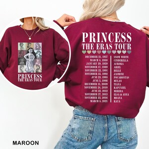 Sudadera Princesa Moana Eras Sudadera Regalo Princesa Disney Sudadera Princesa Eras Tour Disney Sudadera con capucha Viaje Familiar Princesa Cuello Redondo 372325 imagen 6