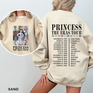 Sudadera Princesa Moana Eras Sudadera Regalo Princesa Disney Sudadera Princesa Eras Tour Disney Sudadera con capucha Viaje Familiar Princesa Cuello Redondo 372325 imagen 3