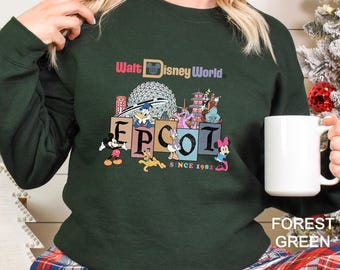 WDW Epcot Sweatshirt Disney Vacation Hoodie Disney World Trip Sweatshirt, Disney Autumn Epcot Sweatshirt, Epcot Family Crewneck, 370991