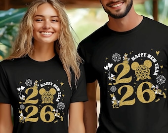 Disney Happy New Year Crew Shirt, Mickey Crew Happy New Year Party Shirt, New Year's Eve Shirt, New Year Faux Glitter Shirt 2026 Tee 374073