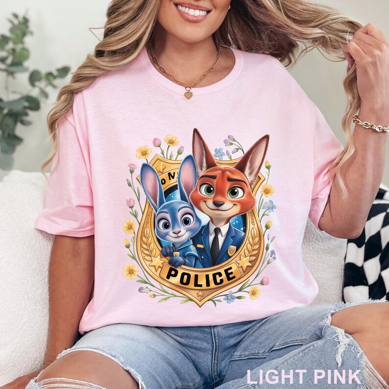 Chemise avec insigne de police Zootopia, chemise Judy Hopps, chemise Nick Wilde, chemise Disney Welcome To Zootopia, t-shirt police Zootopia 373856 image 9