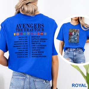 Avengers The Eras Tour Shirt Marvel Super Heroes Two Sided Shirt Captain America Ironman Tee, The Hulk Shirt, Spider-Man Eras Shirt 372477 image 9