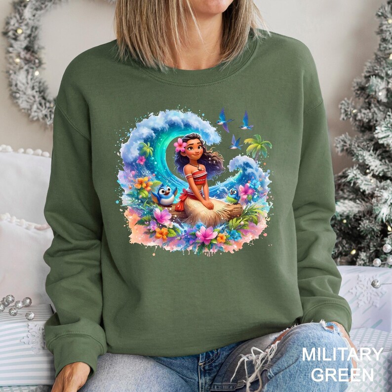 Sudadera de Moana 2, sudadera con capucha de Moana 2 de Disney, sudadera con capucha de viaje a la isla de Moana, sudadera con capucha de la princesa Moana, sudadera con cuello redondo de Disney Magic World 371955 imagen 6
