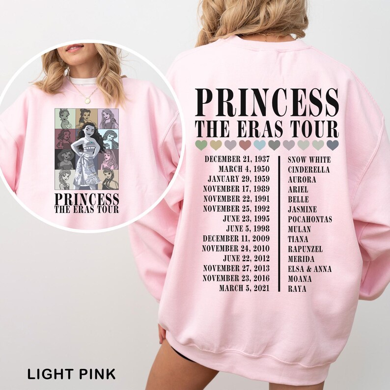 Sudadera Princesa Moana Eras Sudadera Regalo Princesa Disney Sudadera Princesa Eras Tour Disney Sudadera con capucha Viaje Familiar Princesa Cuello Redondo 372325 imagen 2