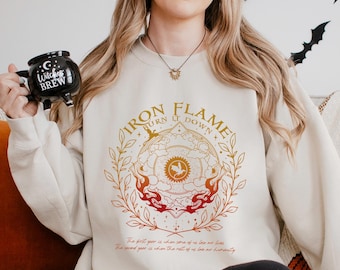 Sudadera con capucha de la Cuarta Ala de la Llama de Hierro de la Escuela de Guerra Basgiath, Jinete de Dragón, Violeta Sorrengail, Fantasy Reader, cuello redondo 374640