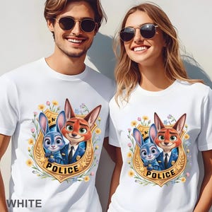 Chemise avec insigne de police Zootopia, chemise Judy Hopps, chemise Nick Wilde, chemise Disney Welcome To Zootopia, t-shirt police Zootopia 373856 image 4