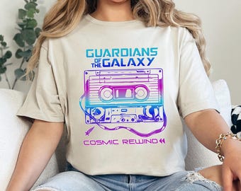 The Cosmic Rewind Tour Cassette Shirt, Guardians of The Galaxy Shirt  Epcot Theme Park Attraction Shirt Cosmic Galaxy Trip  Tee 372904