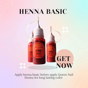 Red Henna Nail Base | Long Lasting Natural Nail Stain Primer | Wudhu Friendly | Organic Vegan | Mehndi Prep | 10ml | Queen Henna