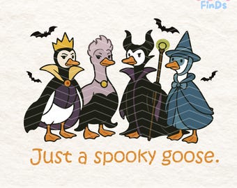 Funny Halloween Goose PNG, Just a Spooky Goose Clipart, Villain Goose Costume PNG, Cute Goose Halloween Shirt Design