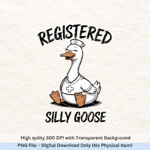 Lustige Krankenschwester PNG - Registrierte Dumme Gans Clipart, niedliche Krankenschwester Sublimationsdesign, medizinischer Humor digitaler Download, Becher & Shirt Druck