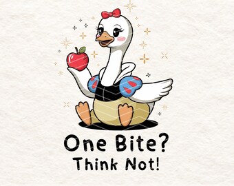 Cute Princess Inspired Goose PNG | Funny Fairytale Animal Clipart, Poison Apple Digital Download, Disney Inspired Graphic Tee Design