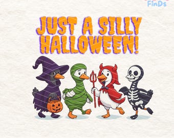 Funny Halloween PNG, Silly Goose Halloween Clipart, Cute Goose in Costume PNG, Halloween Shirt Design, Sublimation Download, 300 DPI