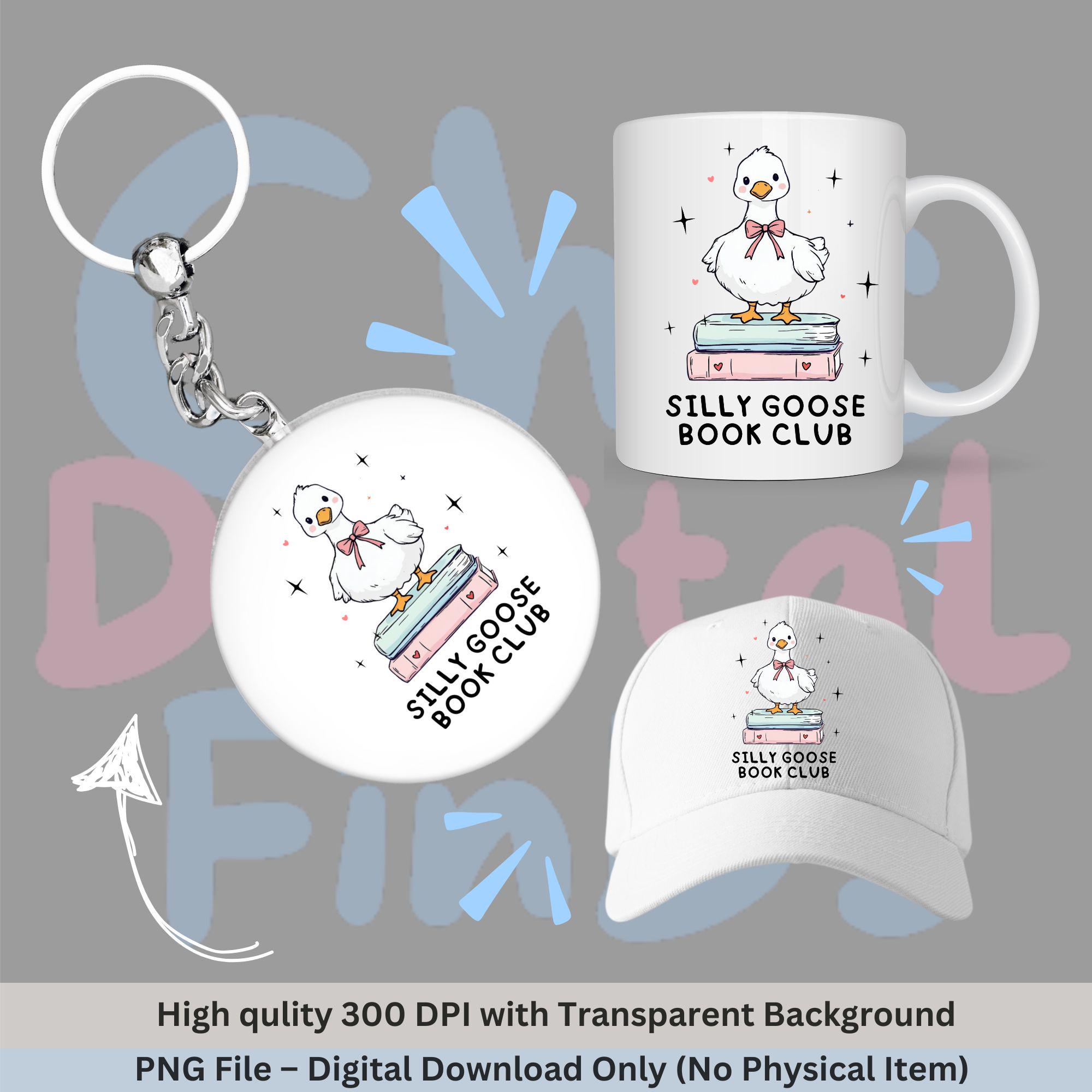 Silly Goose Book Club PNG, Cute Goose Clipart, Book Lover Sublimation ...