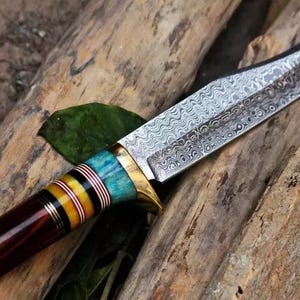Handgeschmiedetes Bushcraft-Messer mit Scheide, Palisander-Festklingenmesser, Jagdmesser, Campingmesser, Outdoor, Geschenk für MÄNNER/IHN