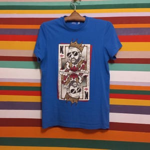 Blauw Adidas T-shirt met mooie kaart king size M Casual city sportswear