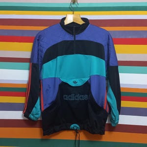 Sudadera Adidas multicolor vintage de los 90: talla D6 / M