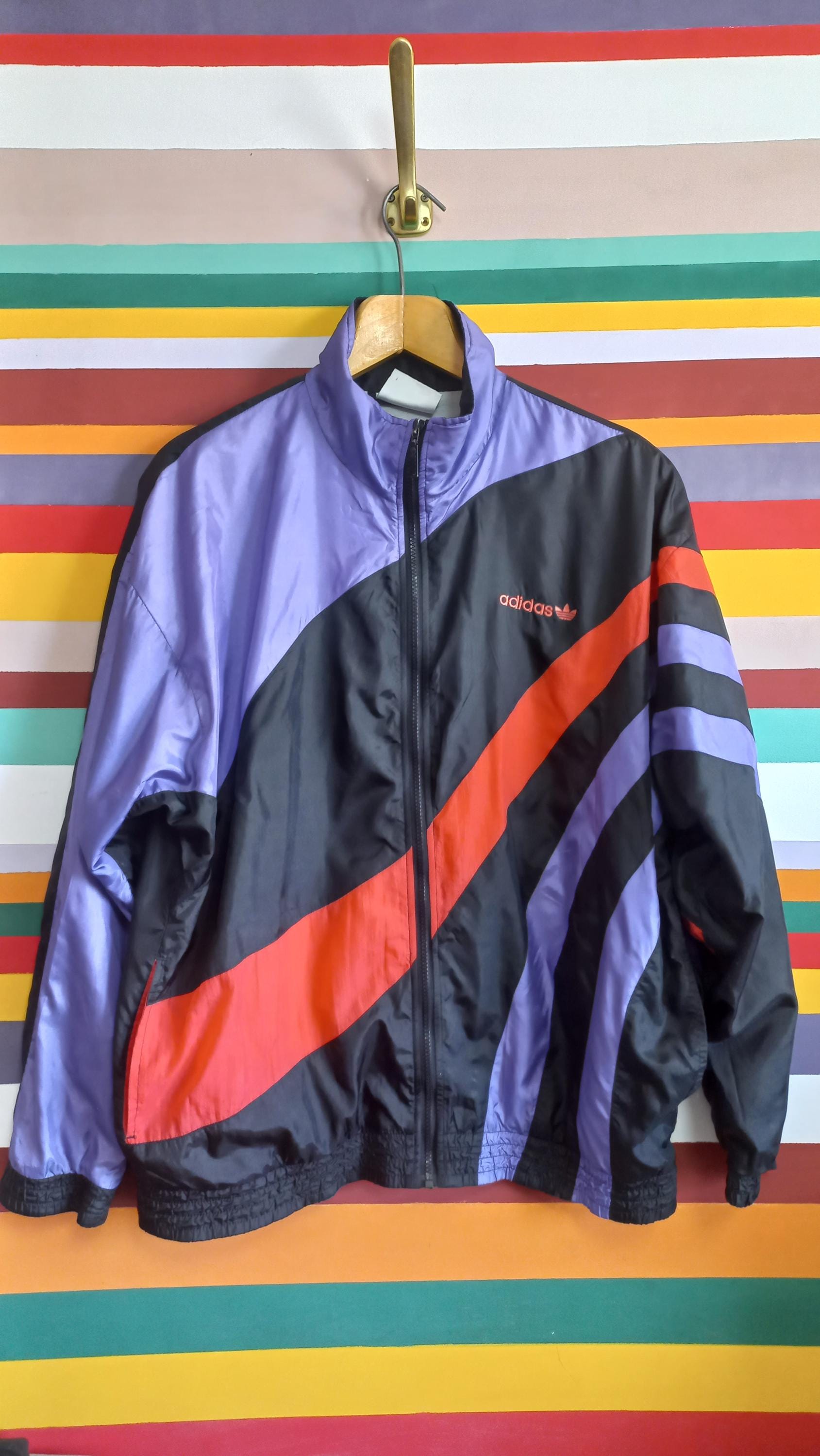 Vintage 90s Adidas Track Jacket: Retro City Sportswear, Size L