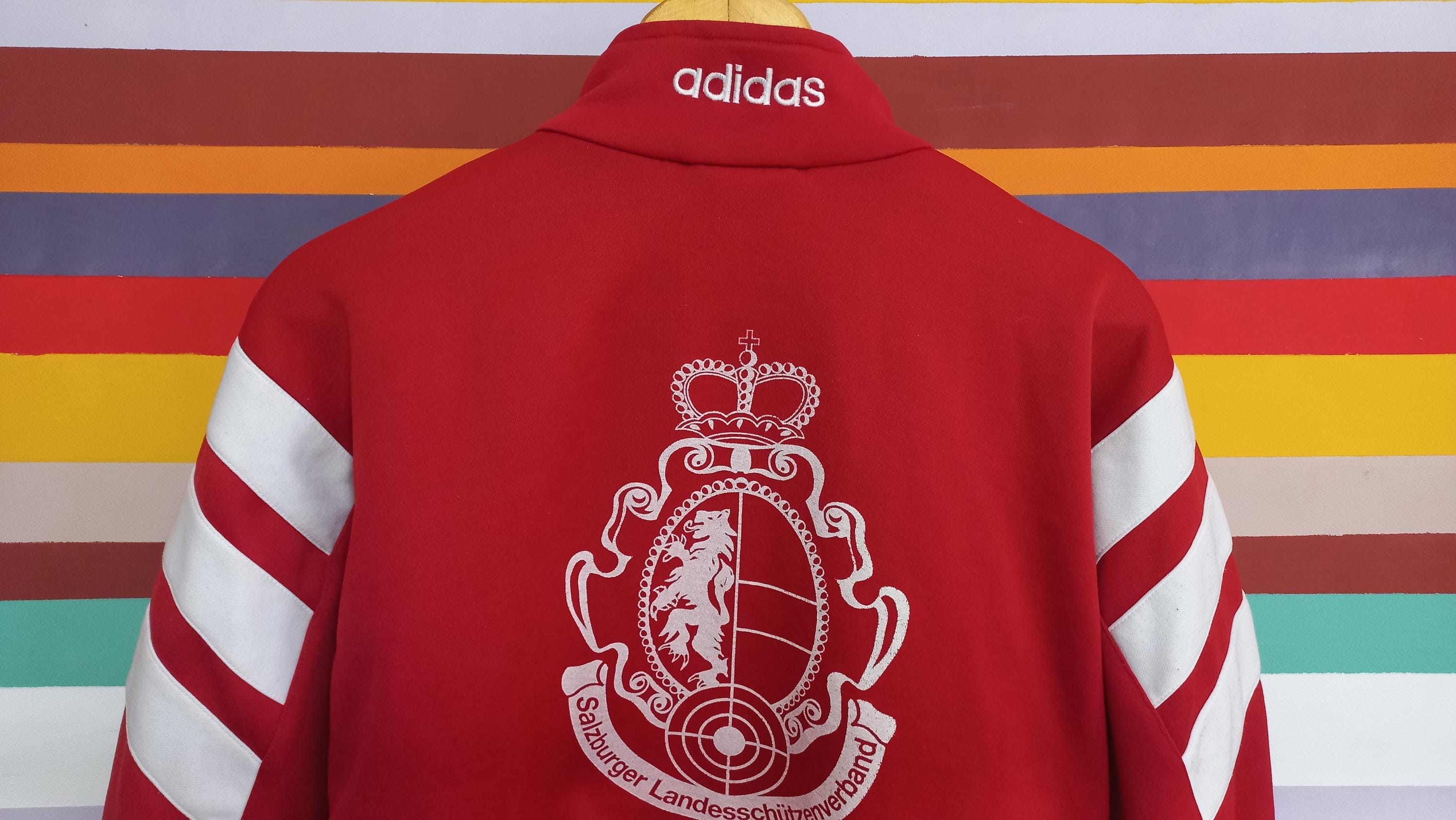 Vintage 90s Adidas Track Jacket: Size M / D6 Red Retro Sportswear
