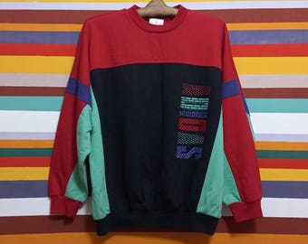90s Vintage Adidas Multicolor Sweatshirt: Men's Size XL