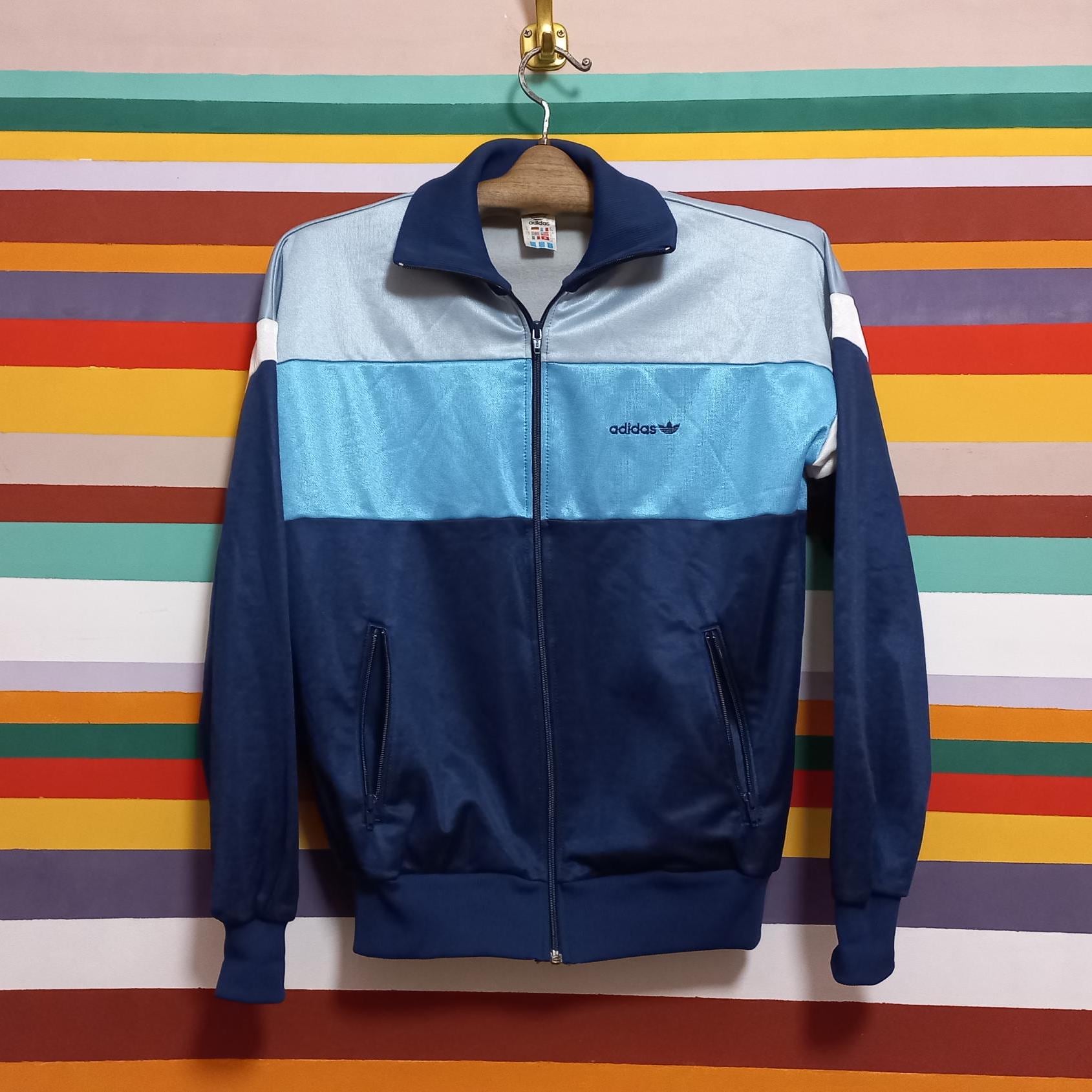 Made in Austria Vintage 1980s Adidas Track Jacket: Blue Retro