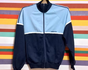 Vintage 80s Adidas Track Jacket: Blue & Red Full Zip (XL) - Etsy